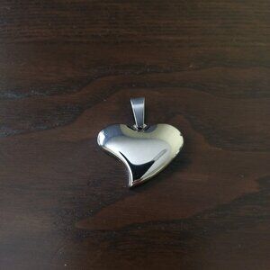 Heart Pendant Marked Stainless Steel China Chisel Classic Modern Love Gift